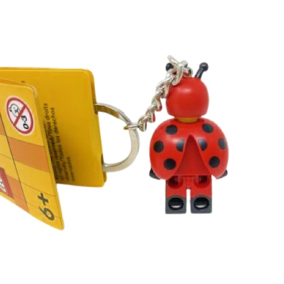 🖤 LEGO Costume Keychain Lot of 3 French Bull Dog Guy, Lady Bug Girl, Shark Suit - Picture 3 of 4